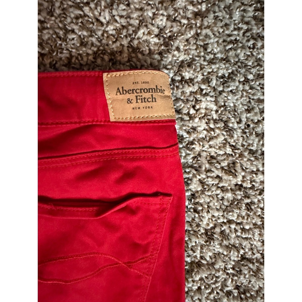 Abercrombie & Fitch Womens Skinny Pants Red Size 10 W30 Solid Casual Twill - Picture 5 of 6